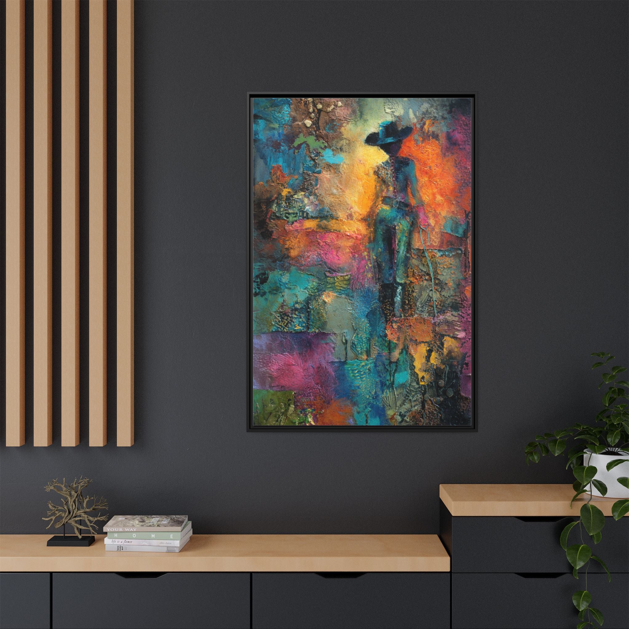 Abstract Cowgirl Art | Colorful Canvas Artwork