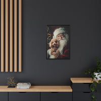 Heartwarming Santa and Poodle Artwork – Holiday Home Décor