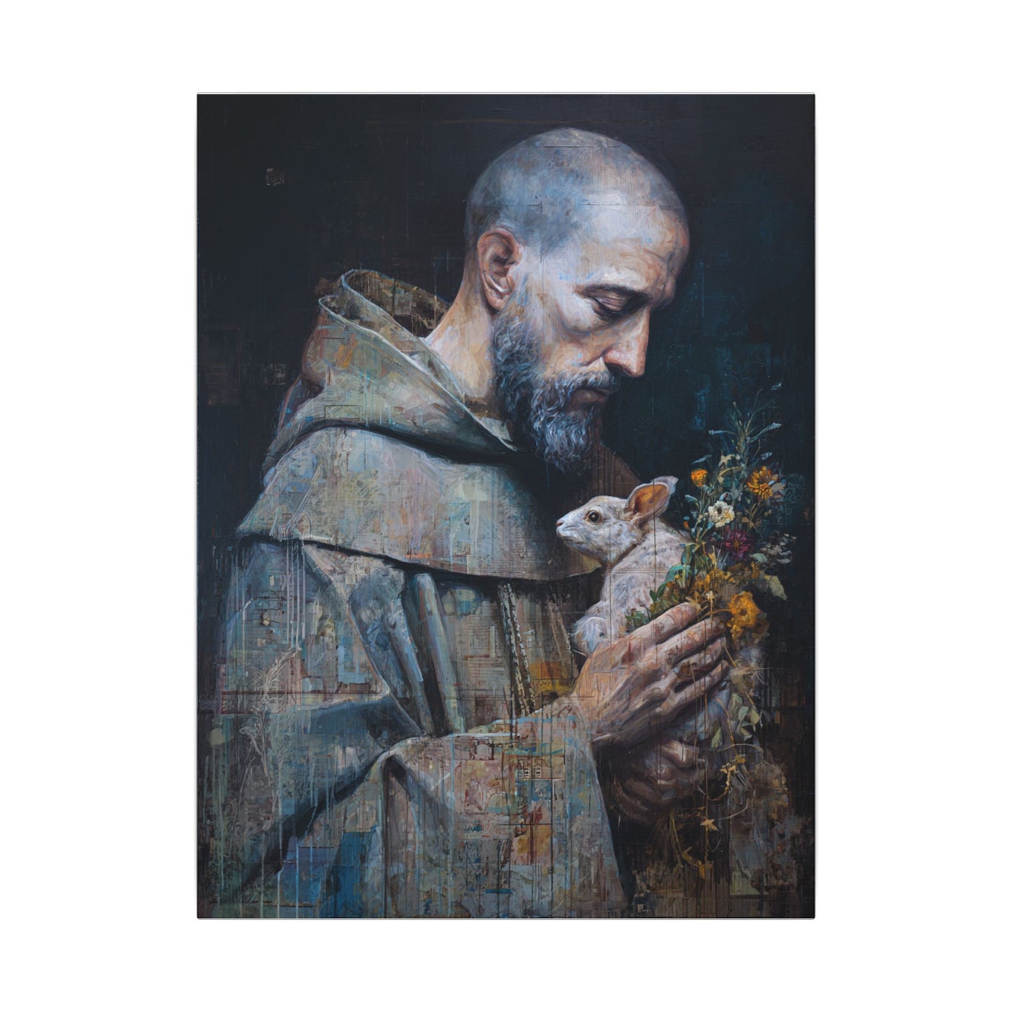 Saint Francis and Rabbit Artwork - Nature Inspired Wall Art
