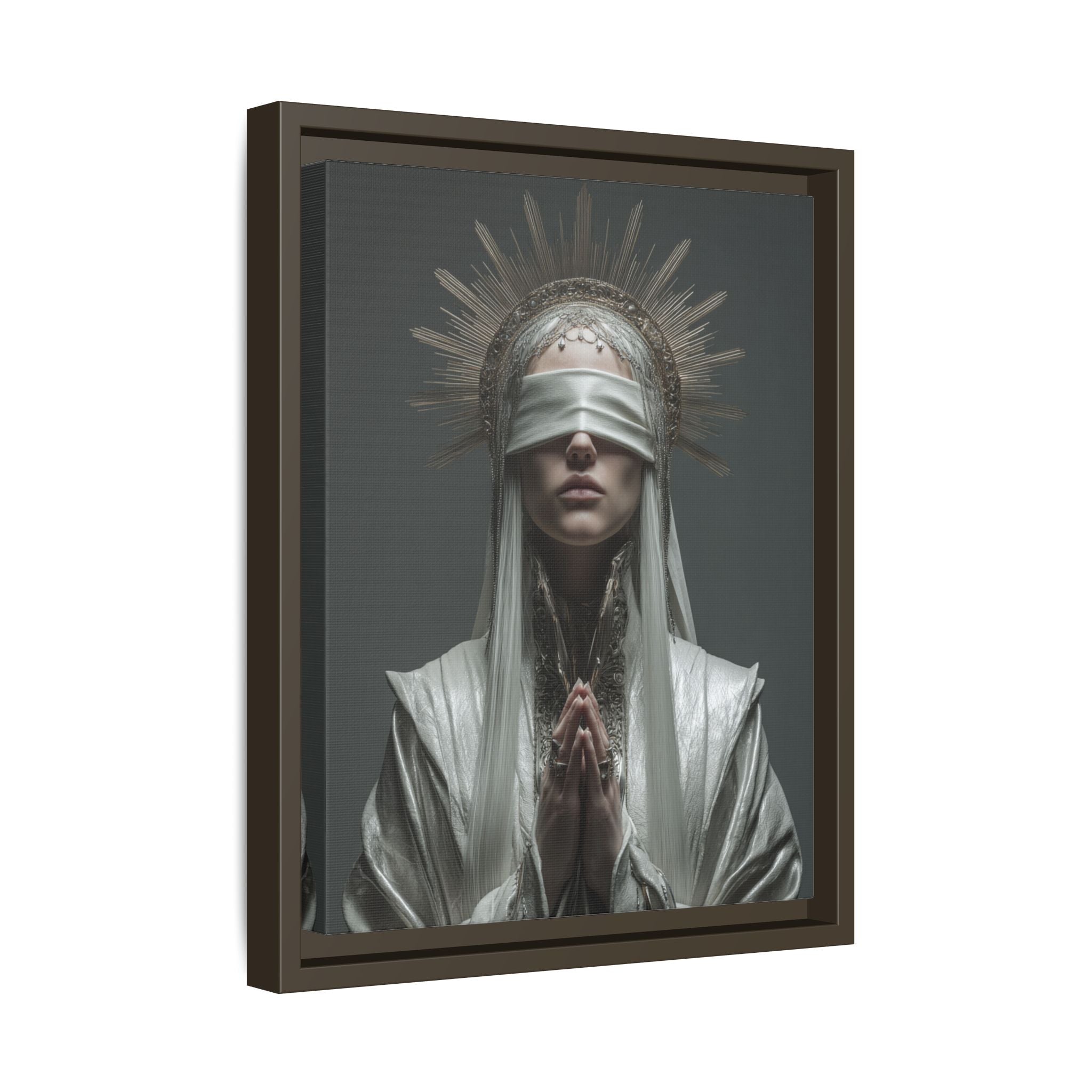 Ethereal Blindfolded Saint Art | Spiritual Home Decor