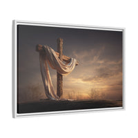 Rustic Cross Wall Art with Draped Fabric | Inspirational Decor