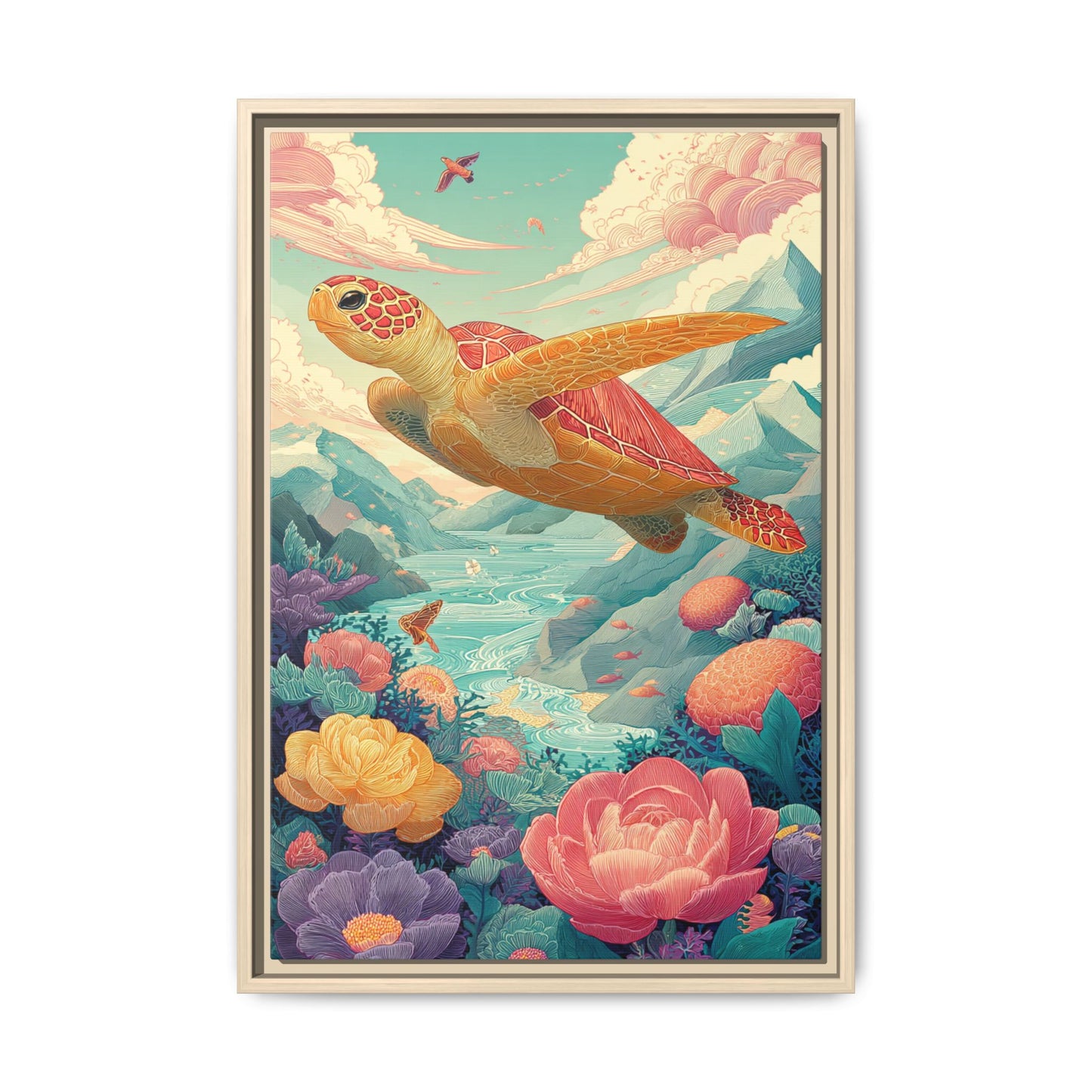 Vibrant Turtle Art | Whimsical Nature Illustration