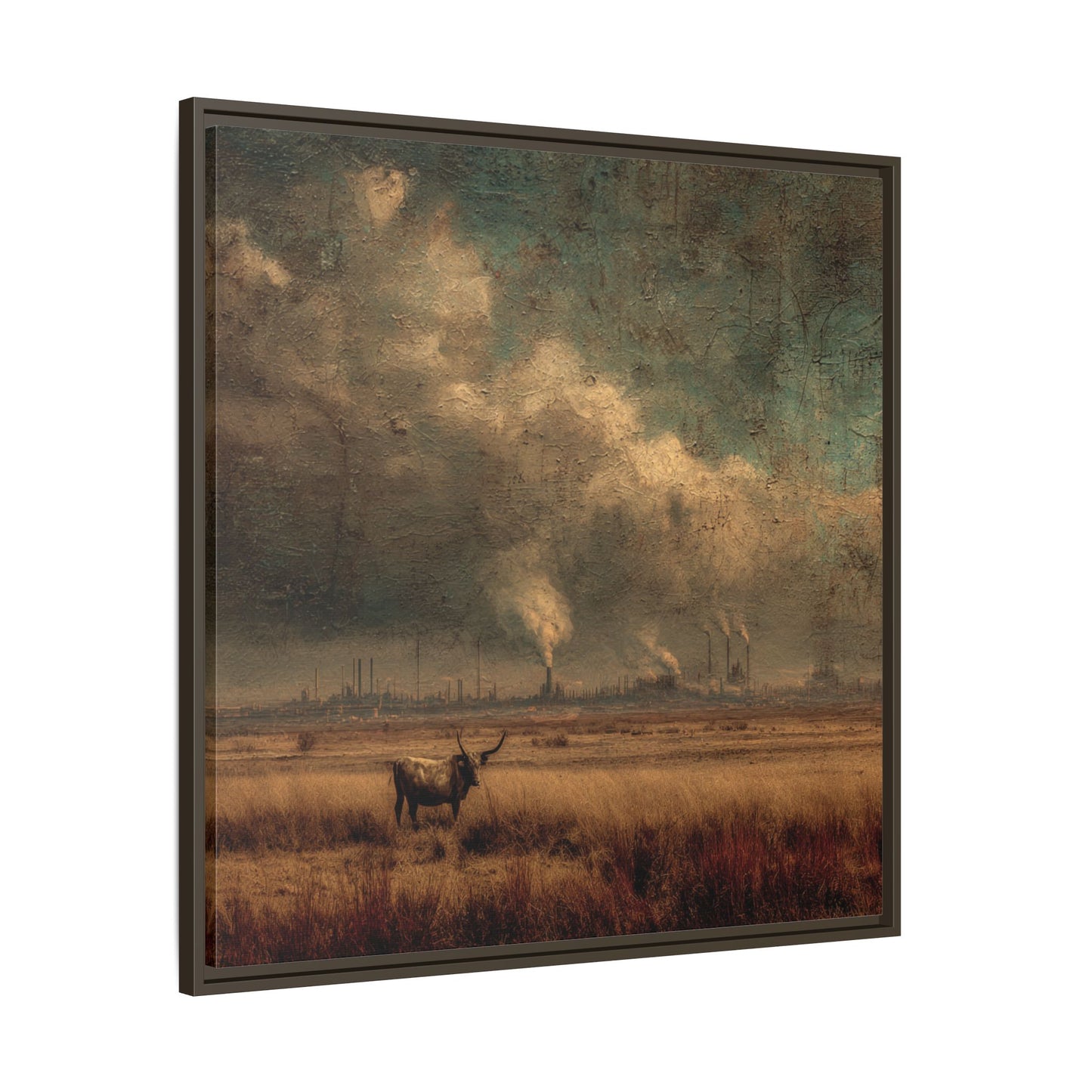 Cattle in Industrial Landscape | Vintage Style Art Print