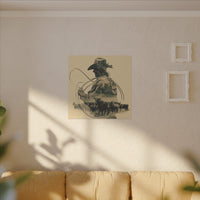 Lone Cowboy Silhouette Art - Vintage Western Charm