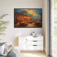 Autumn Festival Night Scene - Colorful Impressionist Art
