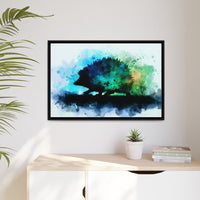 Hedgehog Silhouette Watercolor Art | Nature-Inspired Home Decor