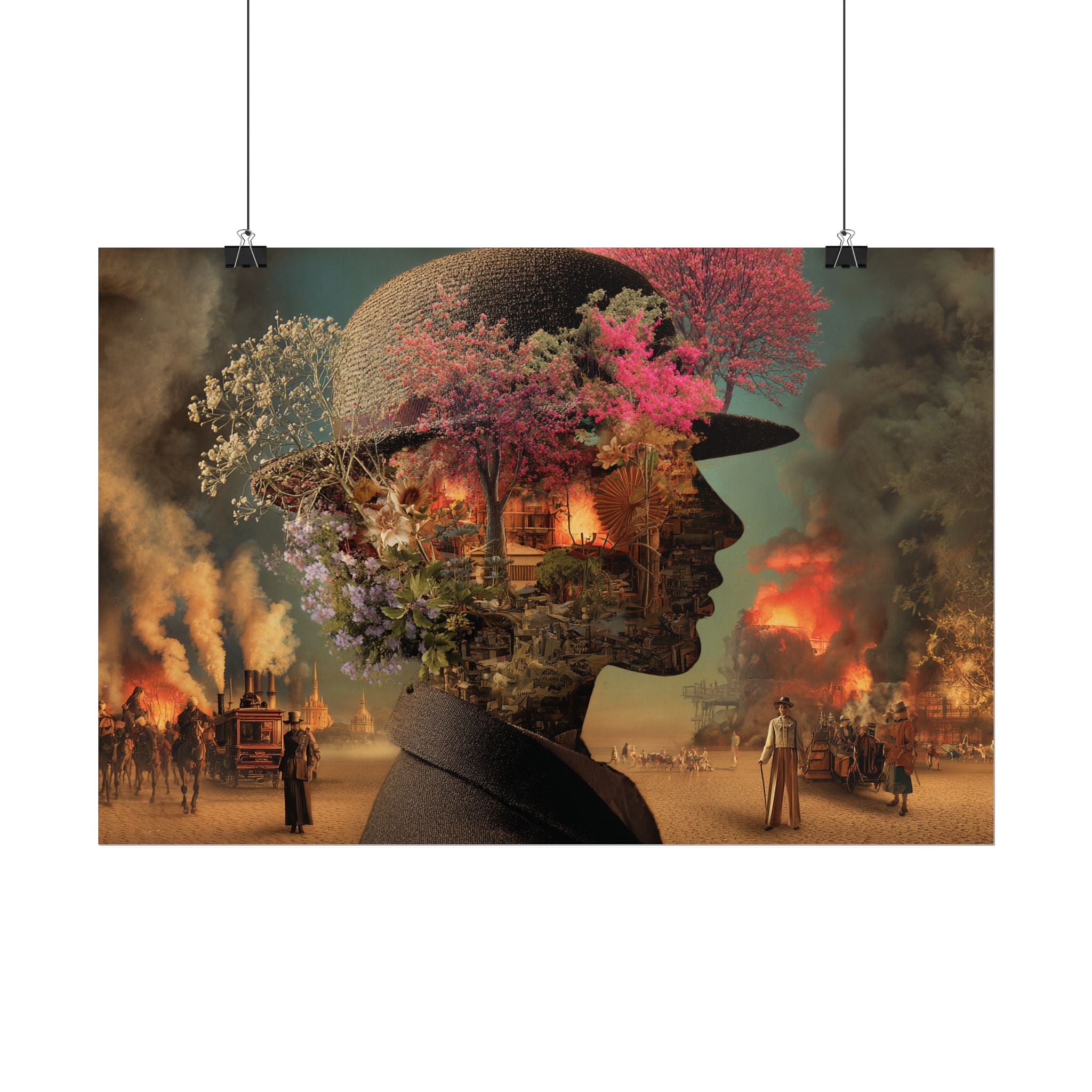 Whimsical Floral Silhouette Art Print | Living Room Décor