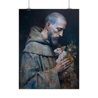Saint Francis and Rabbit Artwork - Nature Inspired Wall Art