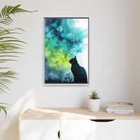 Whimsical Cat Silhouette Watercolor Artwork