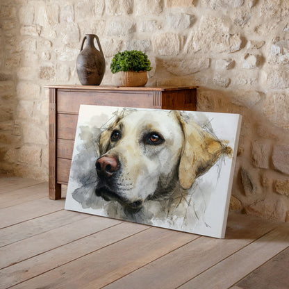 Labrador Dog Portrait Canvas Print – styled room view 6