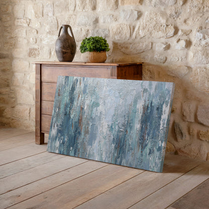 Abstract Forest Canvas Wall Art – styled room view 5