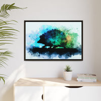 Hedgehog Silhouette Watercolor Art | Nature-Inspired Home Decor