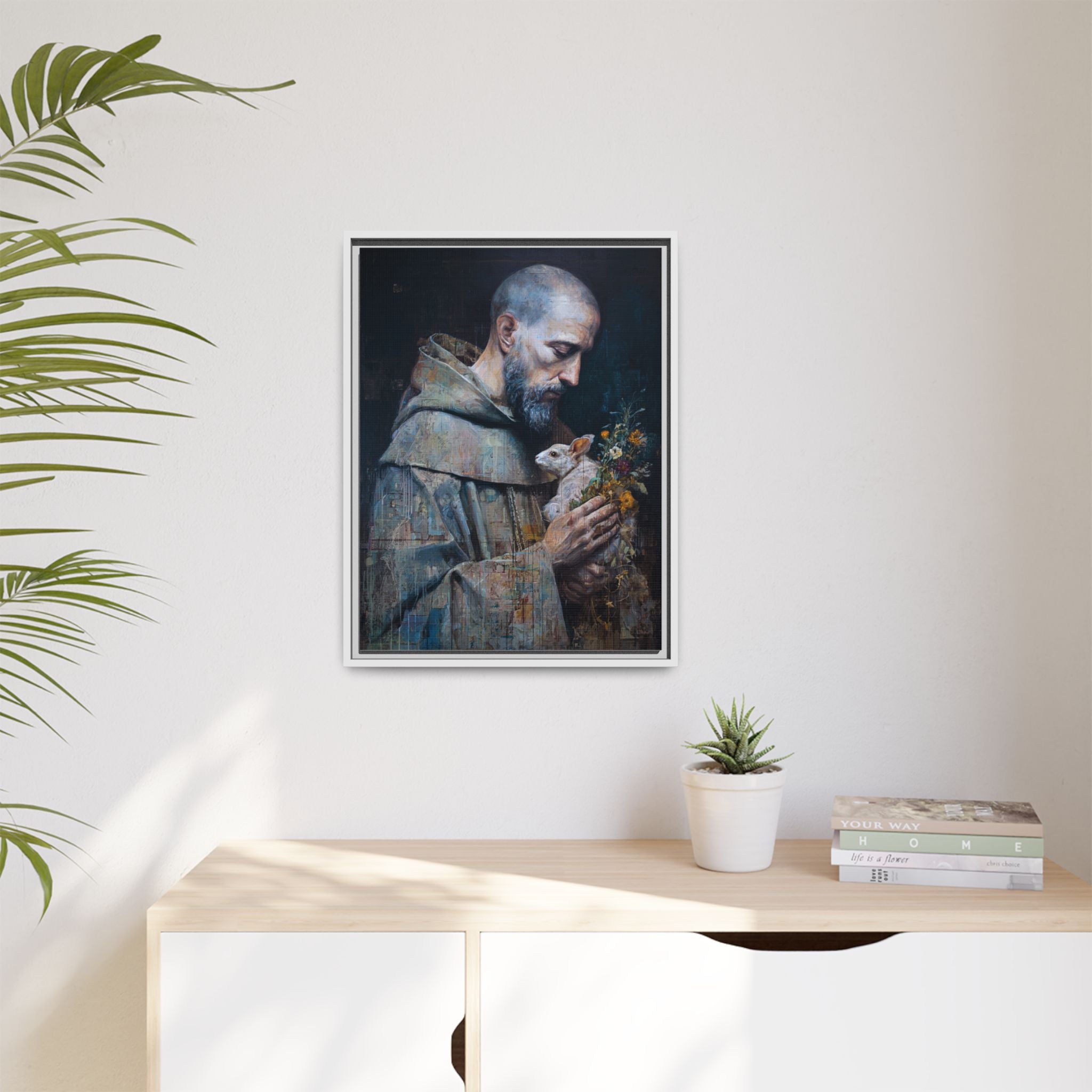 Saint Francis and Rabbit Artwork - Nature Inspired Wall Art