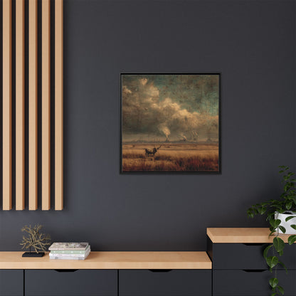 Cattle in Industrial Landscape | Vintage Style Art Print