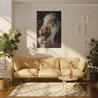 Heartwarming Santa and Poodle Artwork – Holiday Home Décor