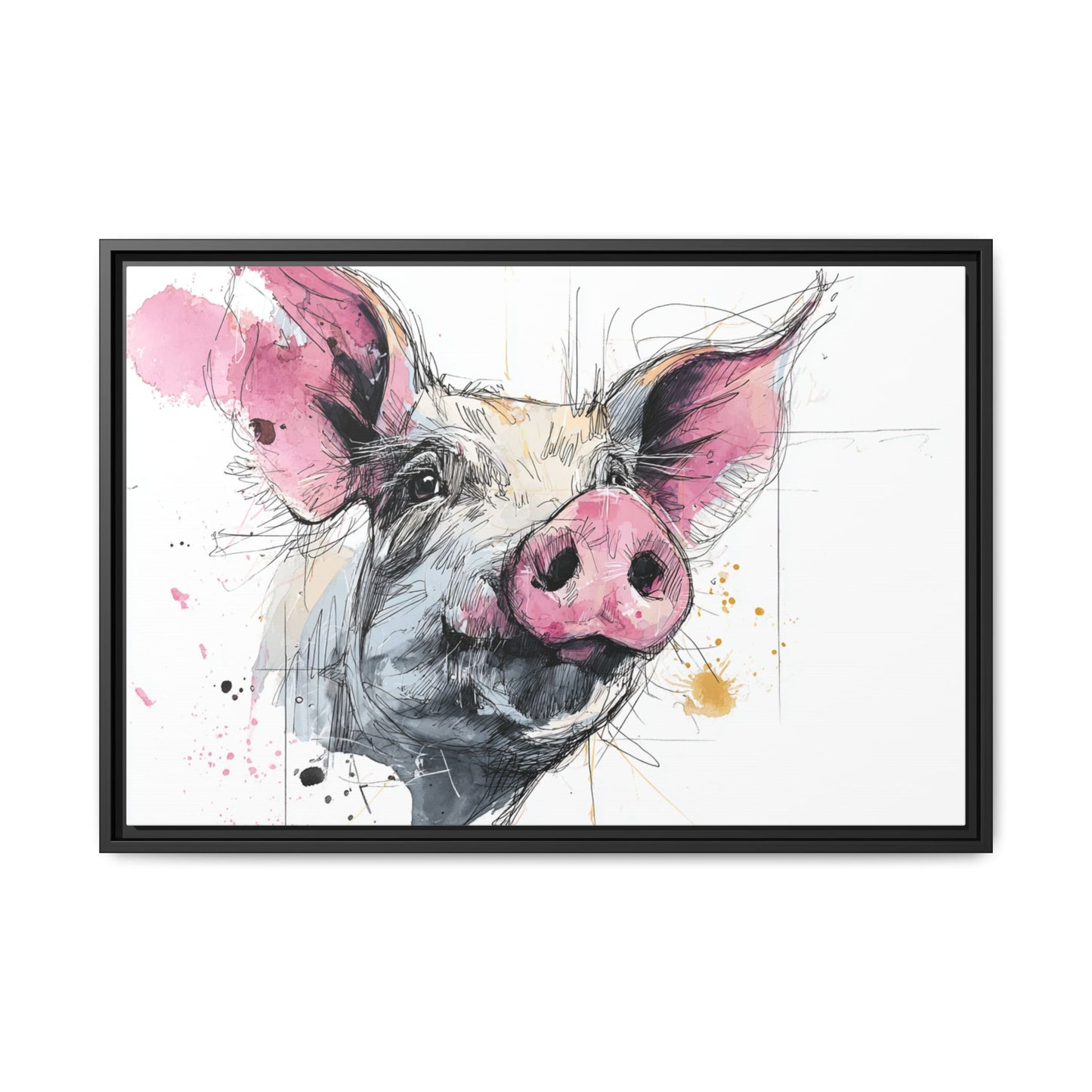Whimsical Pig Art Print - Playful Farmhouse Decor