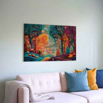 Forest Canvas Art – styled room view 5