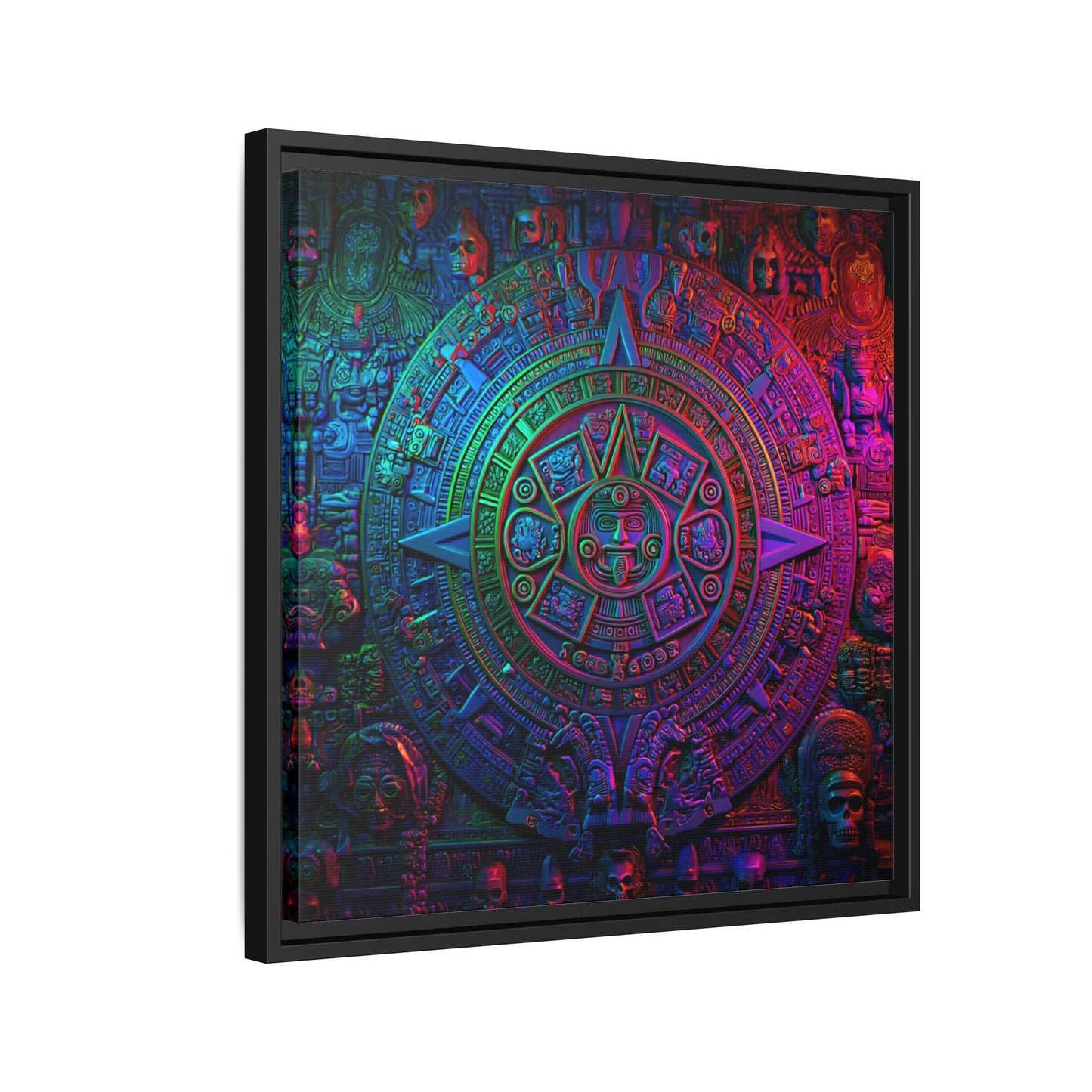 Aztec Mandala Wall Art - Colorful Cultural Decor