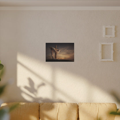 Rustic Cross Wall Art with Draped Fabric | Inspirational Decor