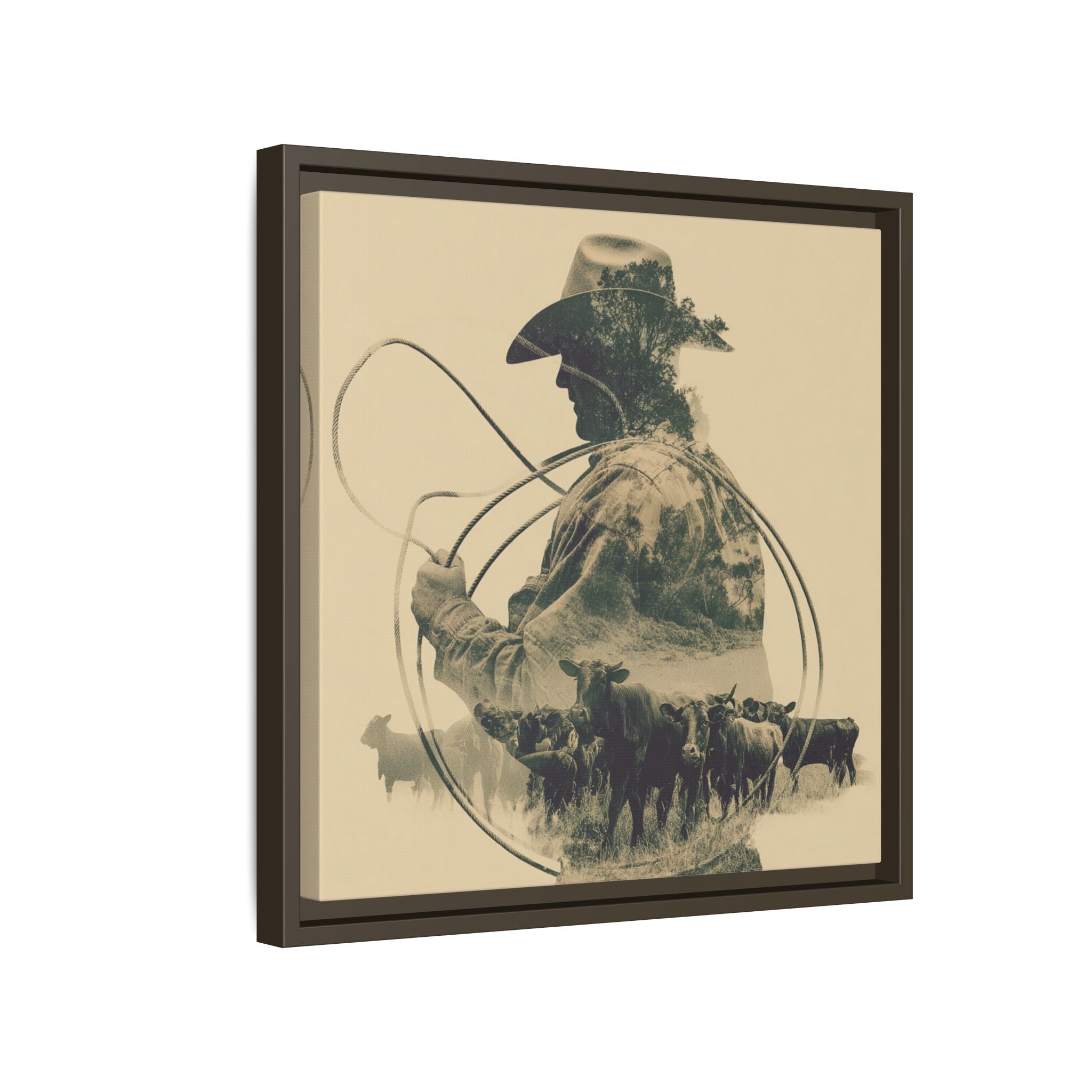 Lone Cowboy Silhouette Art - Vintage Western Charm