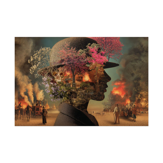 Whimsical Floral Silhouette Art Print | Living Room Décor