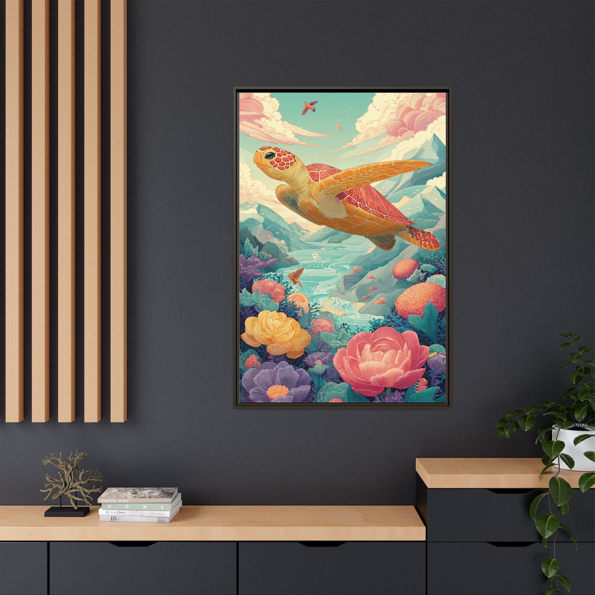 Vibrant Turtle Art | Whimsical Nature Illustration