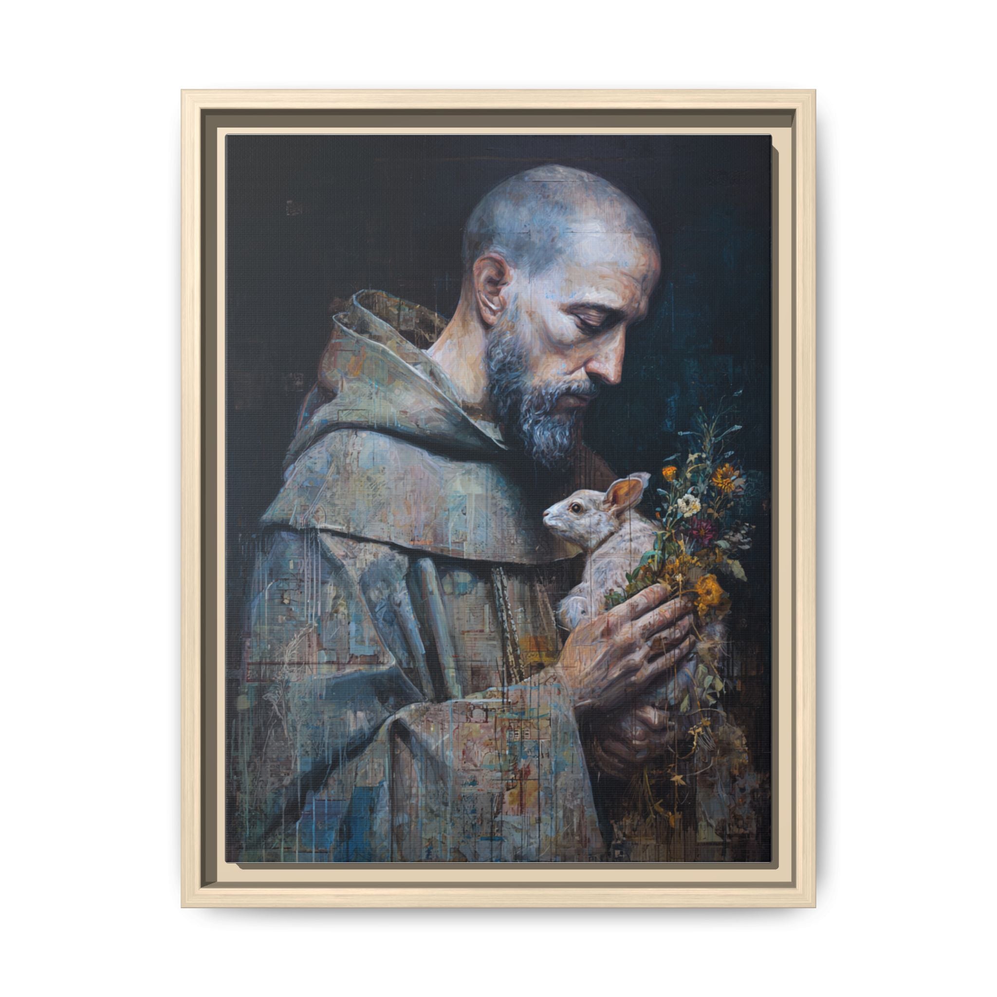 Saint Francis and Rabbit Artwork - Nature Inspired Wall Art