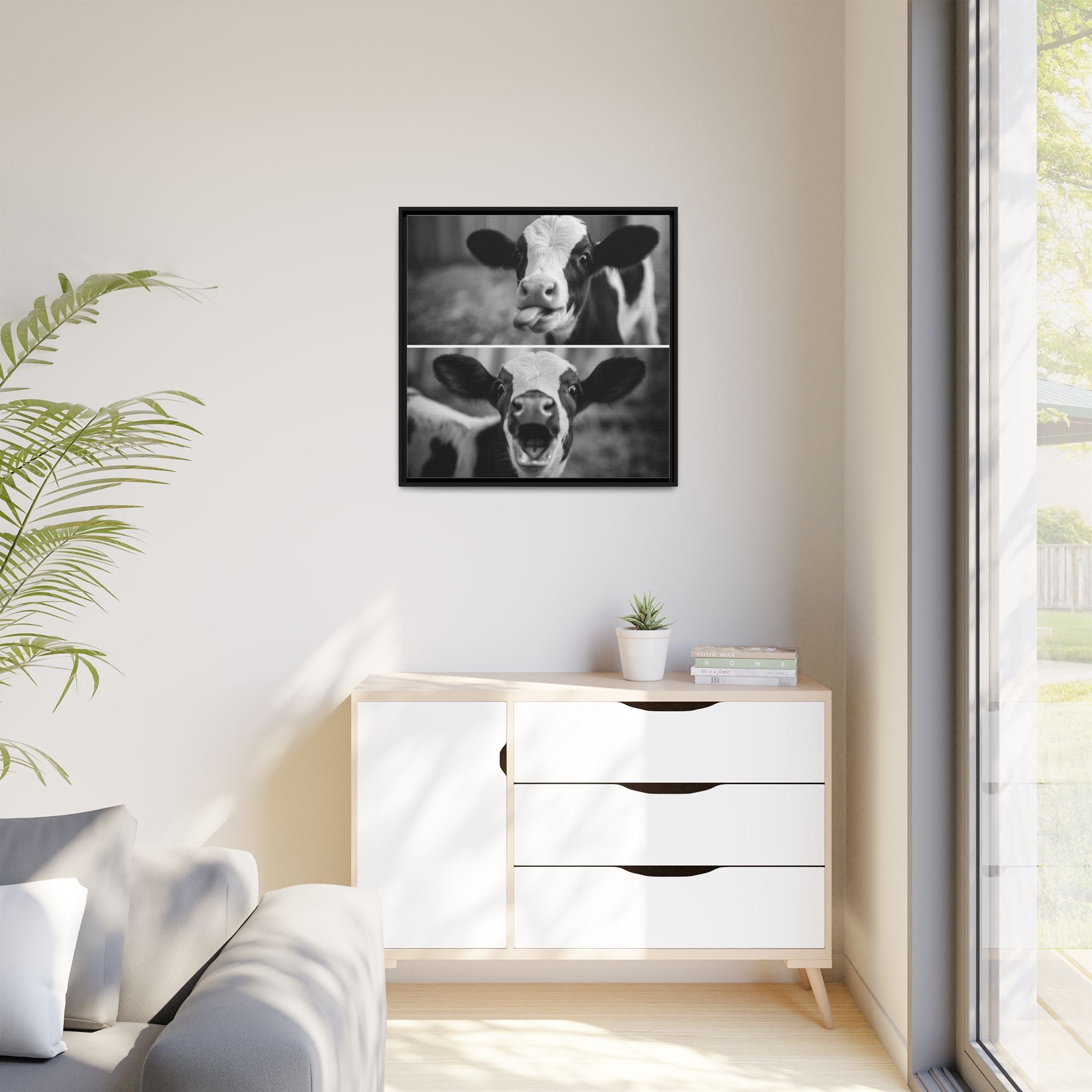 Whimsical Cow Photography | Black and White Animal Art
