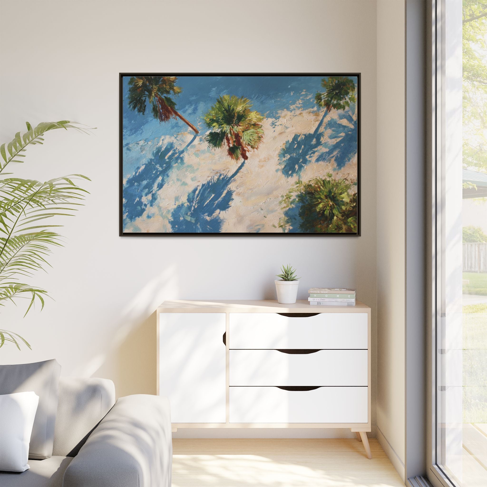 Tropical Palm Trees Artwork | Vibrant Coastal Landscape
