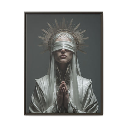Ethereal Blindfolded Saint Art | Spiritual Home Decor