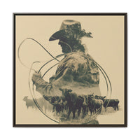 Lone Cowboy Silhouette Art - Vintage Western Charm
