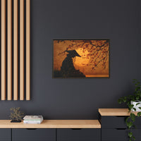 Serene Silhouette of Contemplation | Asian-Inspired Artwork