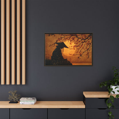 Serene Silhouette of Contemplation | Asian-Inspired Artwork