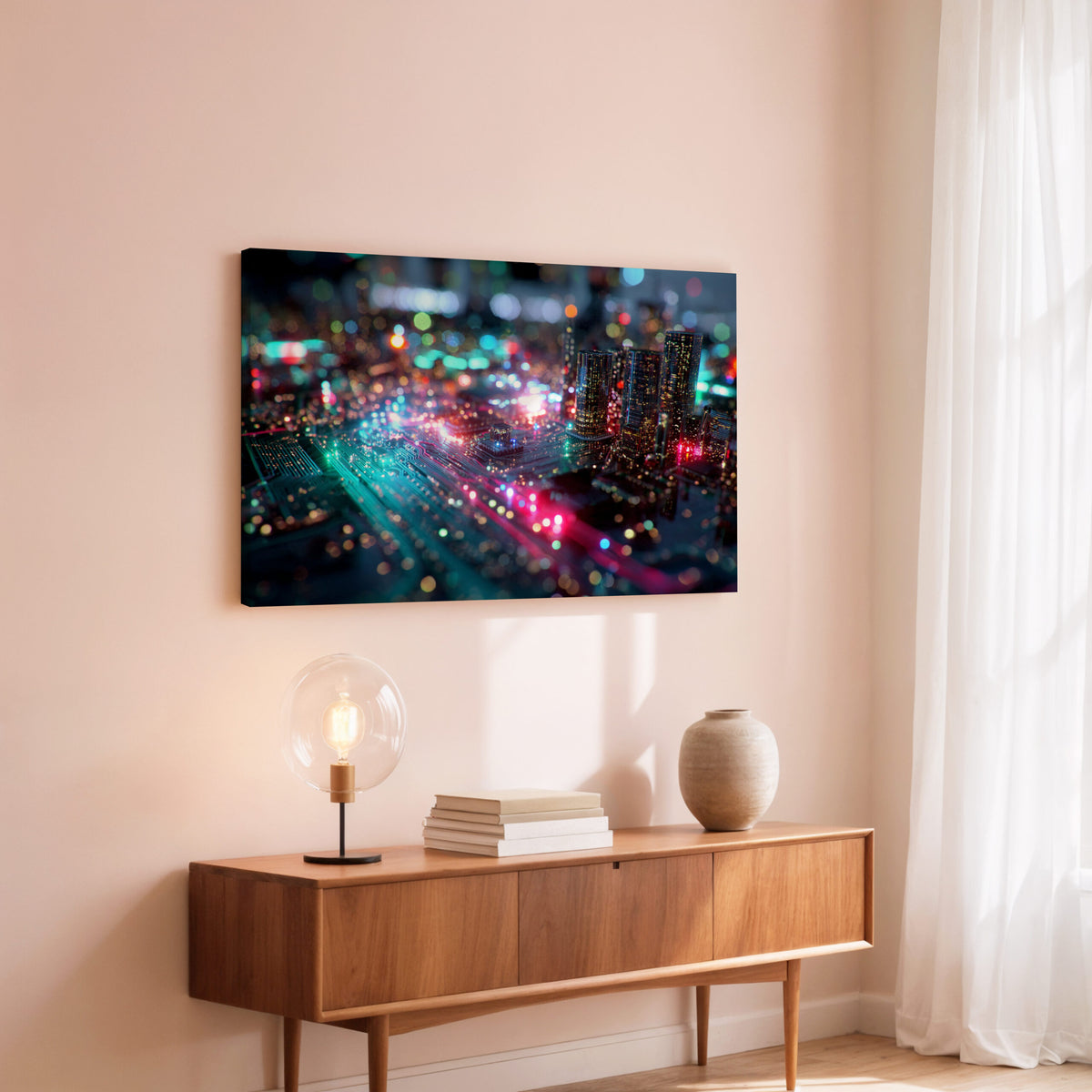 Futuristic Circuit Board City Canvas Print — product image 6