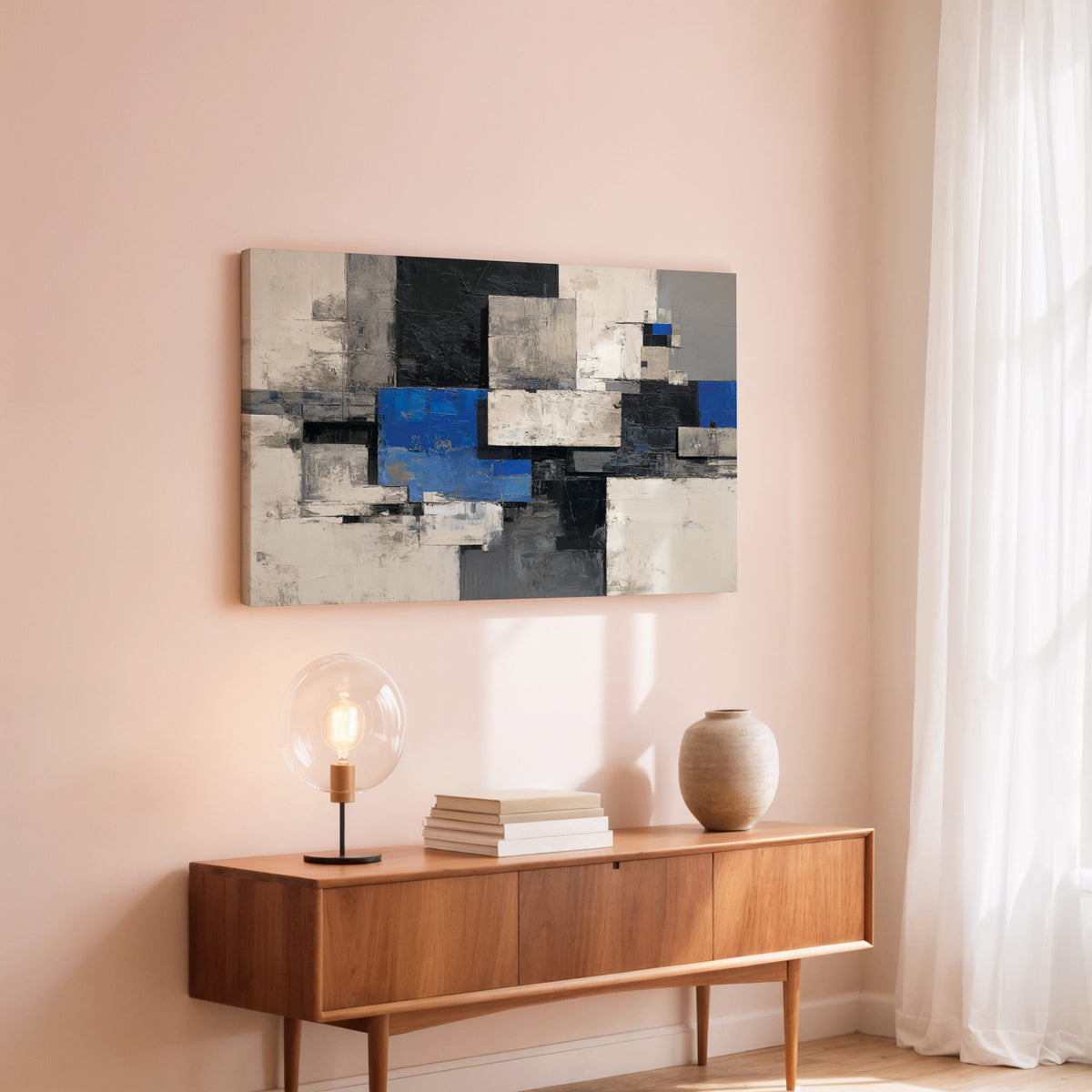 Modern Abstract Wall Art – styled room view 6