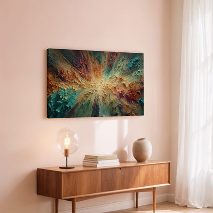 Abstract Burst Canvas Wall Art – styled room view 6