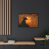 Serene Silhouette of Contemplation | Asian-Inspired Artwork