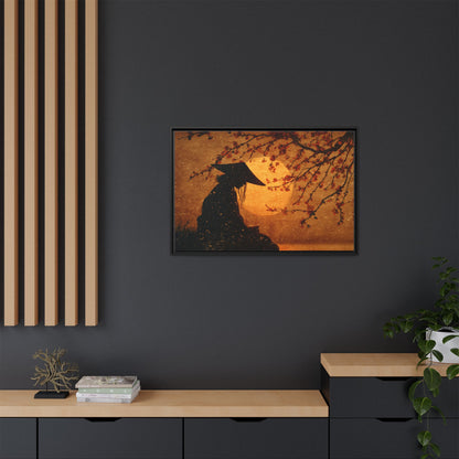 Serene Silhouette of Contemplation | Asian-Inspired Artwork
