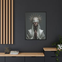 Ethereal Blindfolded Saint Art | Spiritual Home Decor