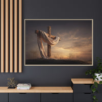 Rustic Cross Wall Art with Draped Fabric | Inspirational Decor
