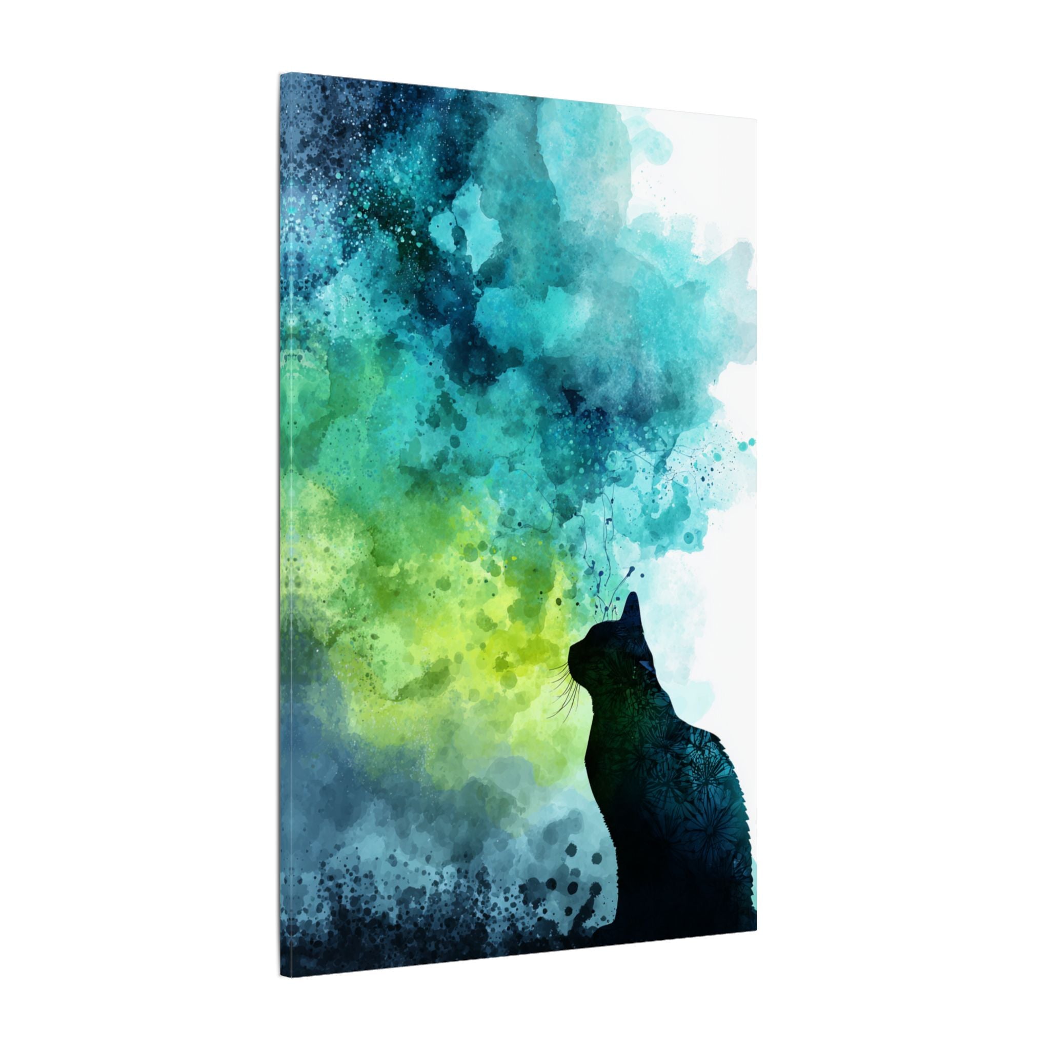 Dreamy Cat Watercolor Art Print - Serene Home Decor