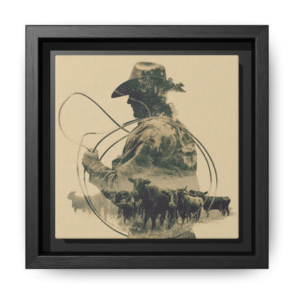 Lone Cowboy Silhouette Art - Vintage Western Charm