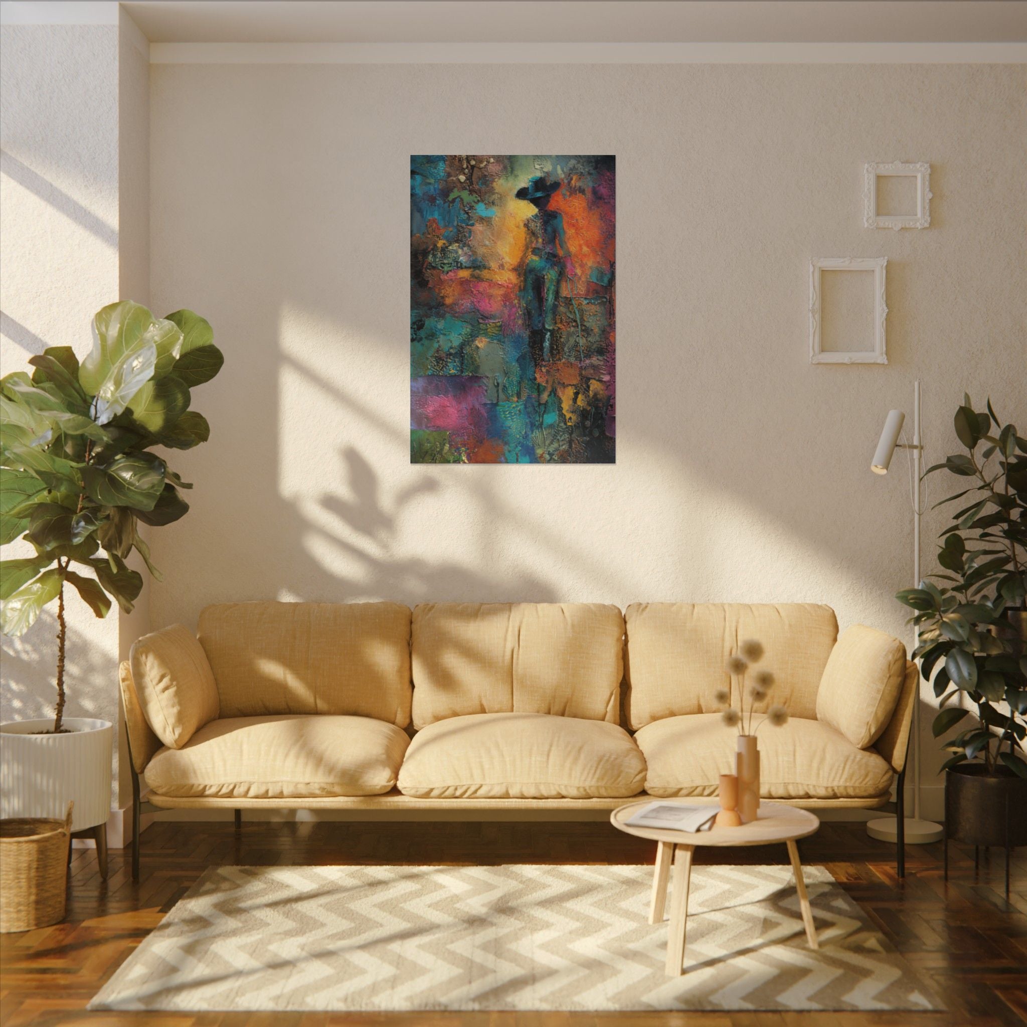 Abstract Cowgirl Art | Colorful Canvas Artwork