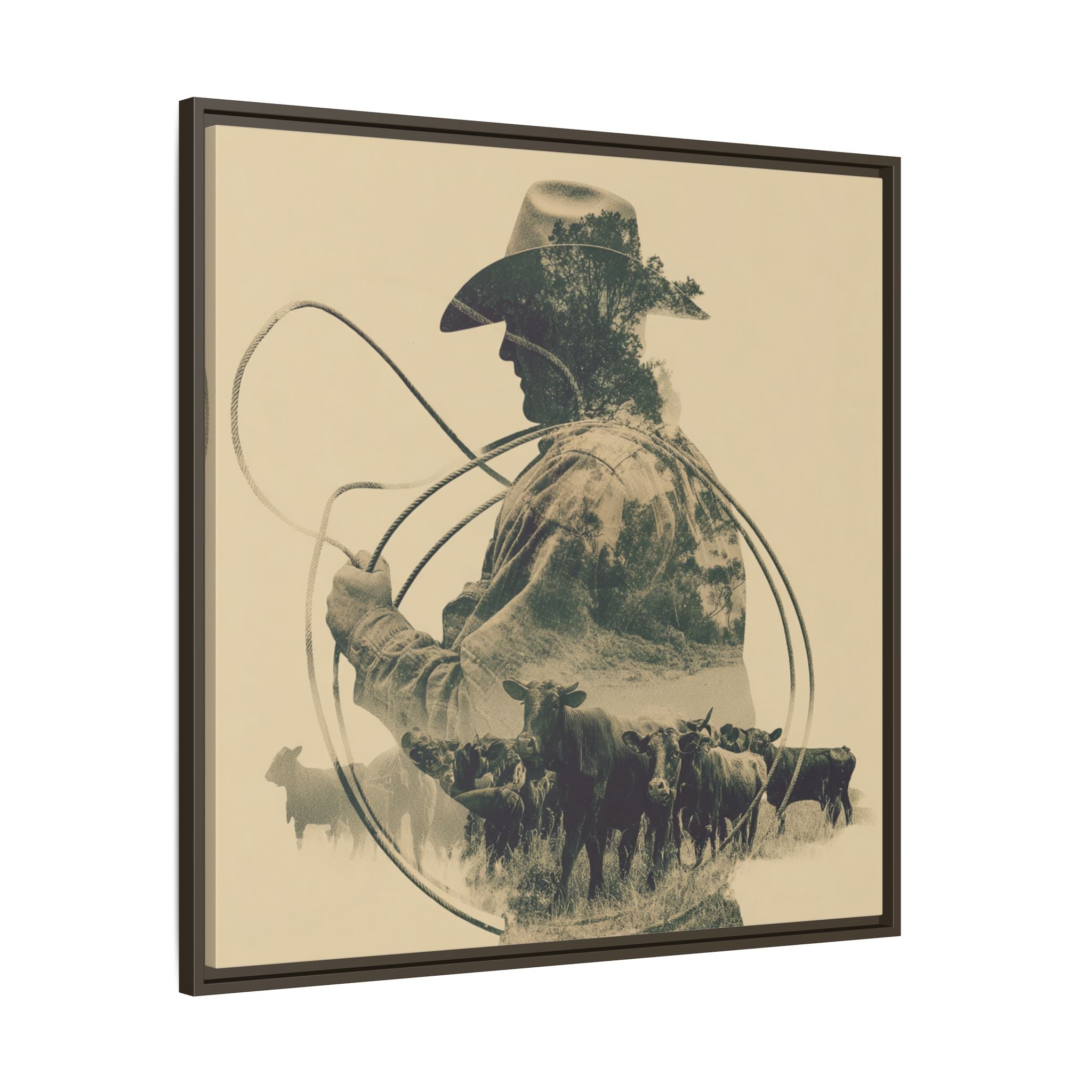 Lone Cowboy Silhouette Art - Vintage Western Charm