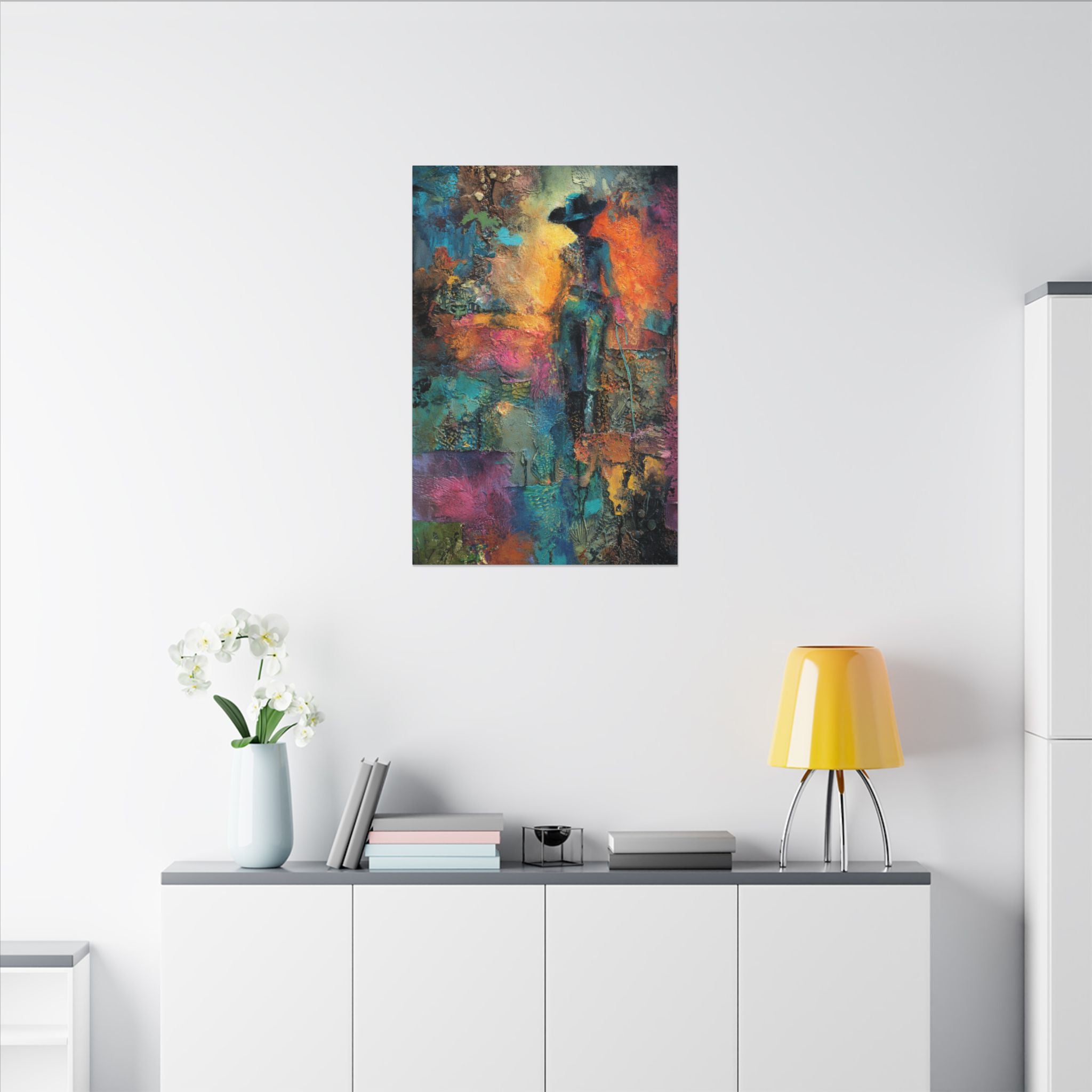 Abstract Cowgirl Art | Colorful Canvas Artwork