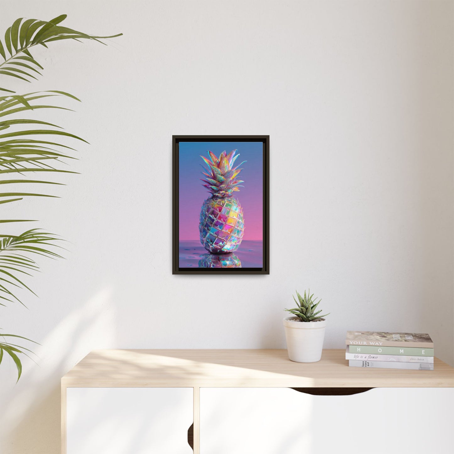 Colorful Pineapple Canvas Art | Abstract Tropical Design