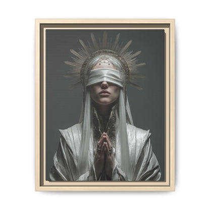 Ethereal Blindfolded Saint Art | Spiritual Home Decor