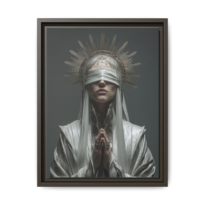 Ethereal Blindfolded Saint Art | Spiritual Home Decor