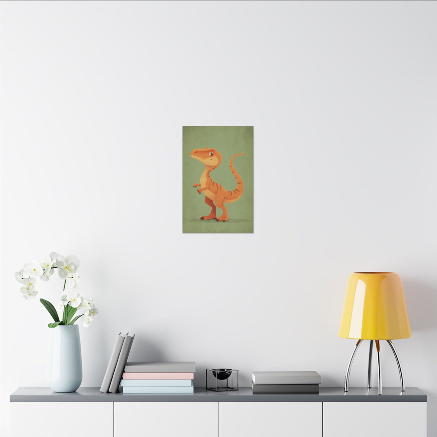 Whimsical Dinosaur Illustration Art for Kids' Rooms