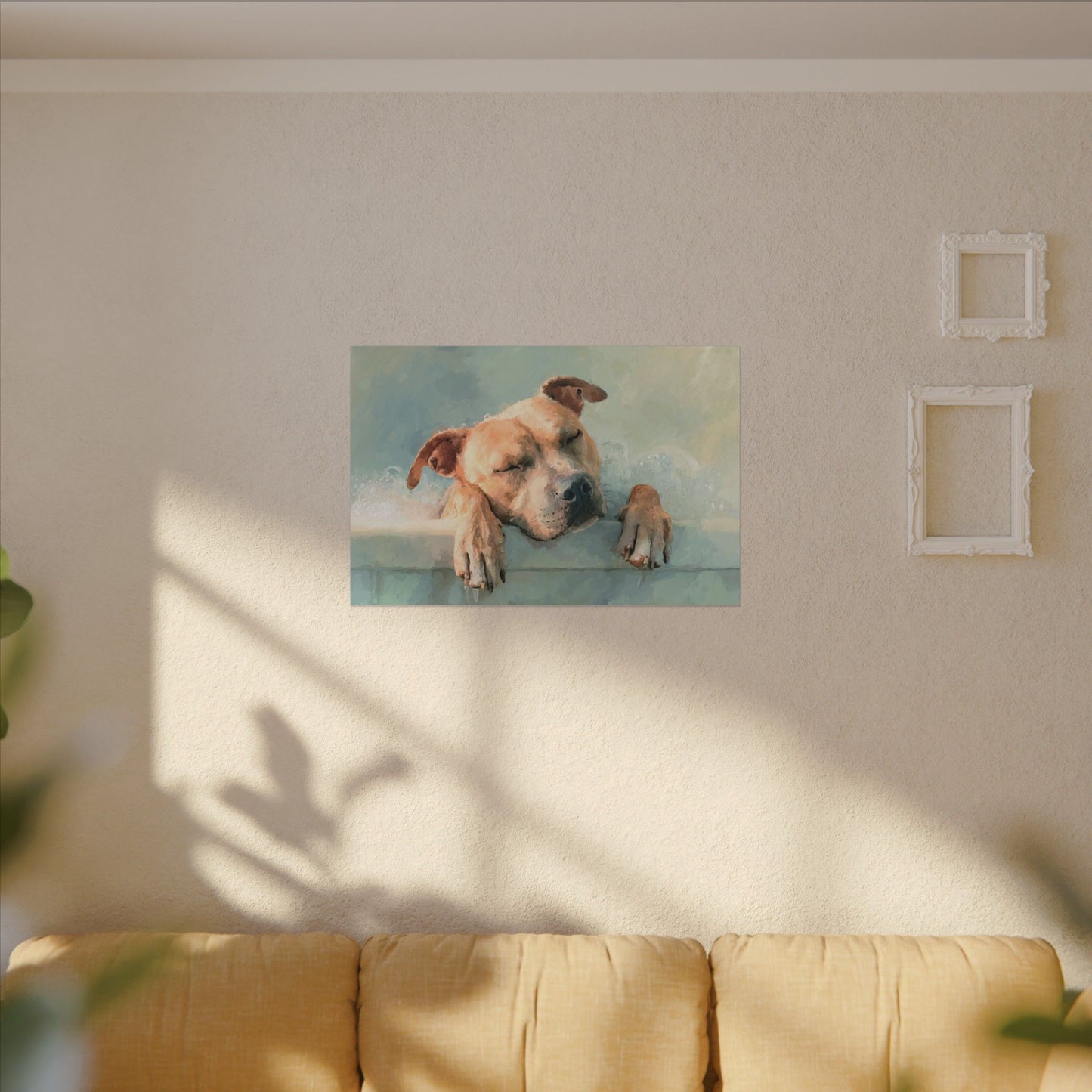 Cozy Dog Portrait | Serene Animal Artwork for Warm Spaces